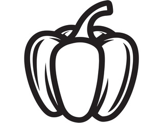 Bell pepper icon vector illustration solid black white background healthy