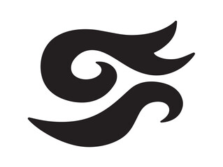 Breeze icon vector illustration solid black white background air