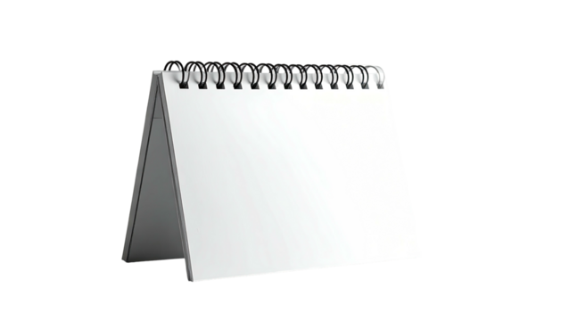 Desk calendar blank page, metal spiral bound