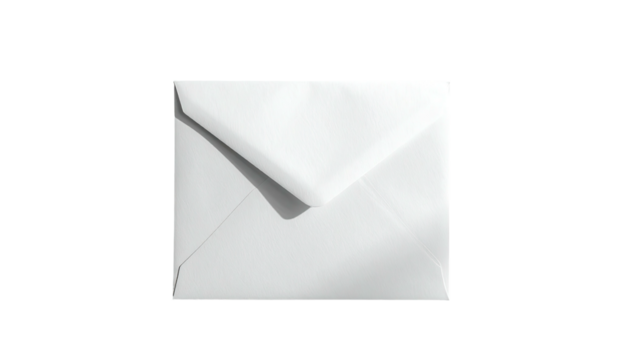 White envelope with shadow, centered against black background