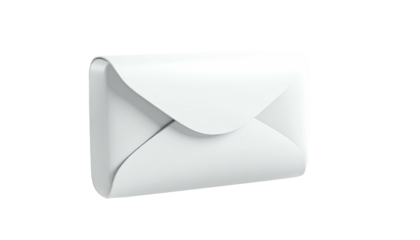 White envelope with rounded edges on black background