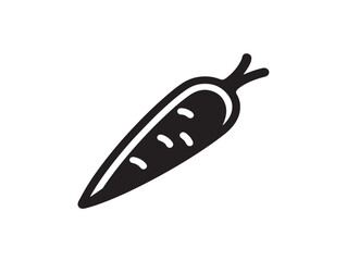 Carrot icon vector illustration solid black white background root