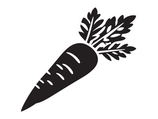 Carrot icon vector illustration solid black white background organic