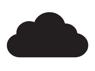 Cloud icon vector illustration solid black white background sky symbol