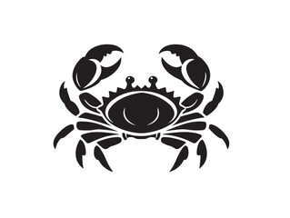 Crab icon vector illustration solid black white background marine symbol