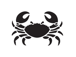 Crab icon vector illustration solid black white background marine element