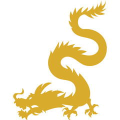 Chinese Dragon Mythical Silhouette