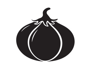 Eggplant icon vector illustration solid black white background vegetable symbol