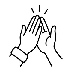 Obraz premium doodle of a person's hand giving a high five to another person's hand