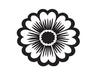 Flower icon vector illustration solid black white background nature design