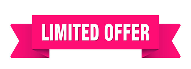 limited offer ribbon isolated on transparent background. limited offer ribbon