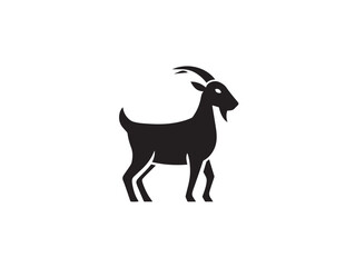Goat icon vector illustration solid black on white background theme