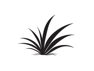 Grass icon vector illustration solid black on a white background