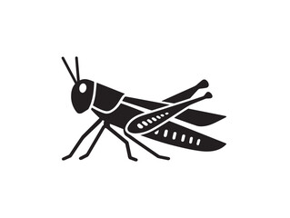 Grasshopper icon vector illustration solid black on white background