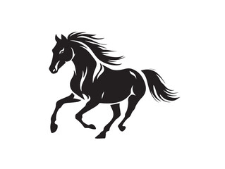 Horse icon vector illustration solid black on a white background