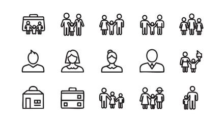 Fototapeta premium Set of family and business icons depicting various aspects of life