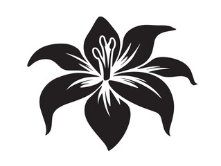 Lily icon vector illustration solid black on a white background