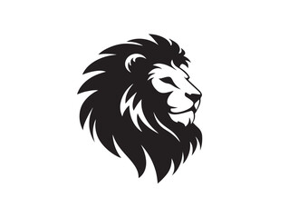 Lion icon vector illustration solid black on white background graphic
