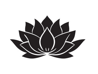 Lotus icon vector illustration solid black on white background design