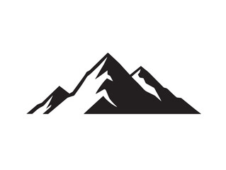 Mountain peak icon vector illustration solid black white background