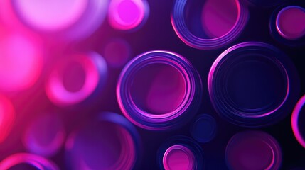 Gradient neon circles glowing vibrant purple and pink