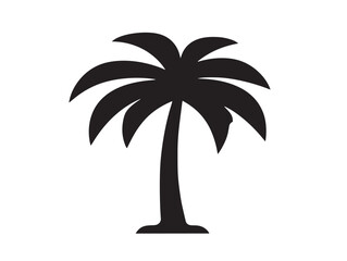Palm tree icon vector illustration solid black white background tropical icon