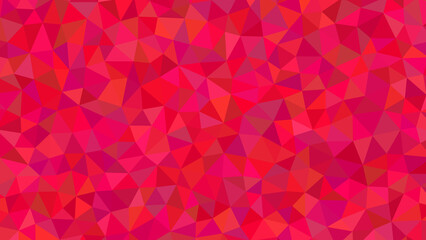 A vibrant mosaic of ruby and crimson hues, this abstract artwork captivates with its intricate arrangement of triangular shapes and dynamic color palette
