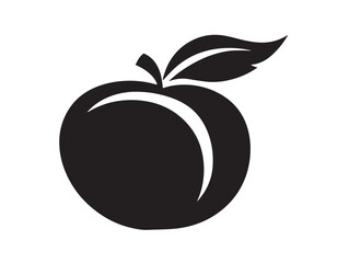 Peach silhouette icon vector illustration solid black white background fruit