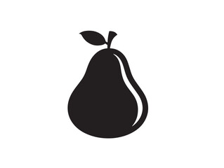 Pear silhouette icon vector illustration solid black white background healthy snack