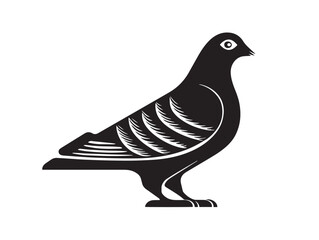 Pigeon icon vector illustration solid black white background bird symbol