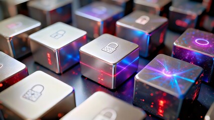 Quantum Locked Cubes: Illuminated Metallic Security Tech