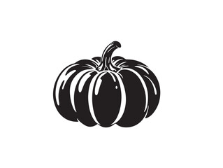 Pumpkin icon vector illustration solid black white background autumn vegetable