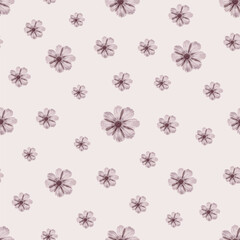 Delicate Cosmos Bloom Pattern. Subtle Floral Elegance Repeat. Dusty Pink Cosmos Wallpaper. Seamless Pastel Flower Print.  Seamless Minimal Floral Pattern in Soft Monochrome.