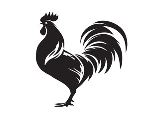 Rooster icon vector illustration solid black white background weather vane