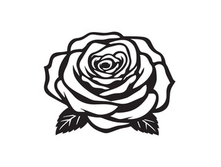 Rose icon vector illustration solid black on a white background