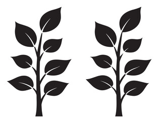 Sapling icon vector illustration solid black on a clean white background
