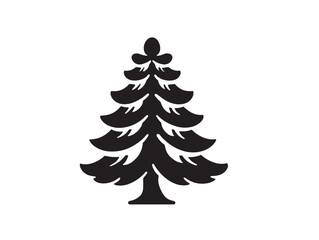 Spruce tree icon vector illustration solid black on a minimalist white background