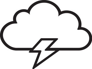 Storm cloud icon vector illustration solid black on a clean white background