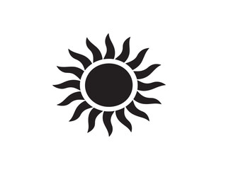 Sun icon vector illustration solid black on a white background