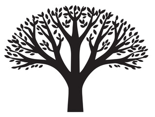 Obraz premium Tree icon vector illustration solid black on a clean white background