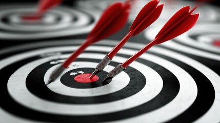 Arrows Hitting Targets Representing Effective Ad Performance Metrics in a Marketing Campaign