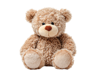 Soft teddy bear plush toy cute cuddly brown sitting child friendly comforting