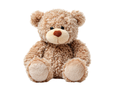 Soft teddy bear plush toy cute cuddly brown sitting child friendly comforting