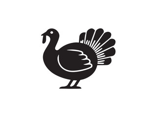 Turkey icon vector illustration solid black on a pure white background