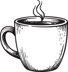 A Coffee cup vector icon with steam. Hot drink for you.