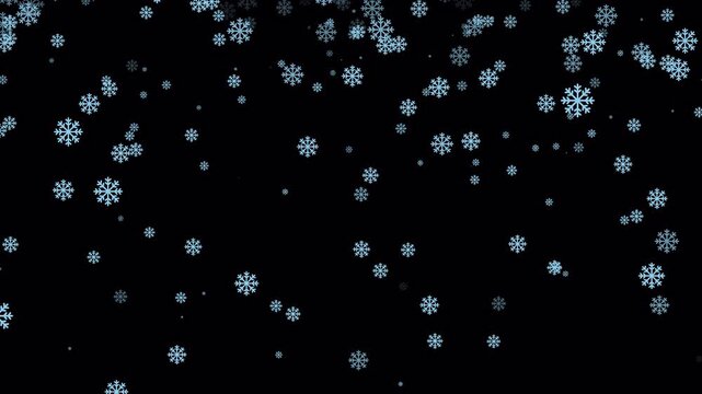     Snowflake. falling snowflake effect backdrop video, snow flurry transparent snow animated, falling snow or snow fall overlay transparent background.



