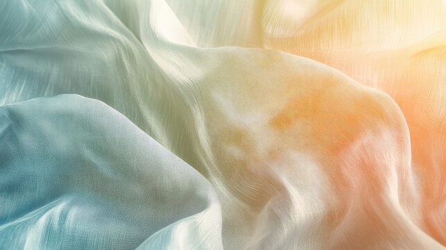 Flowing pastel fabric creating soft gradient background texture