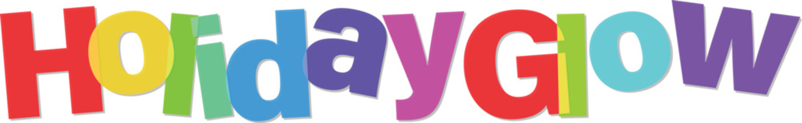 Holiday Glow Bold Colorful Text Design for Festive Celebrations