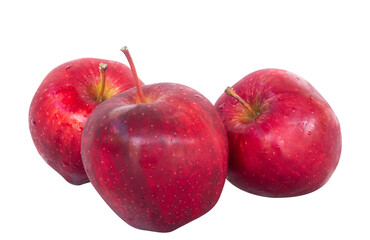 bunch of red apple isolated on white