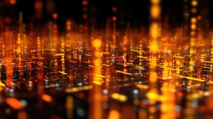 Digital network connecting data streams in abstract technology background